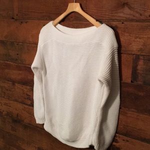 White boat neck sweater